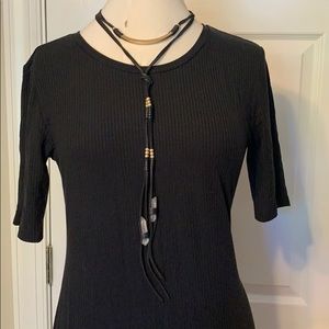 Faux Leather Layered Necklace